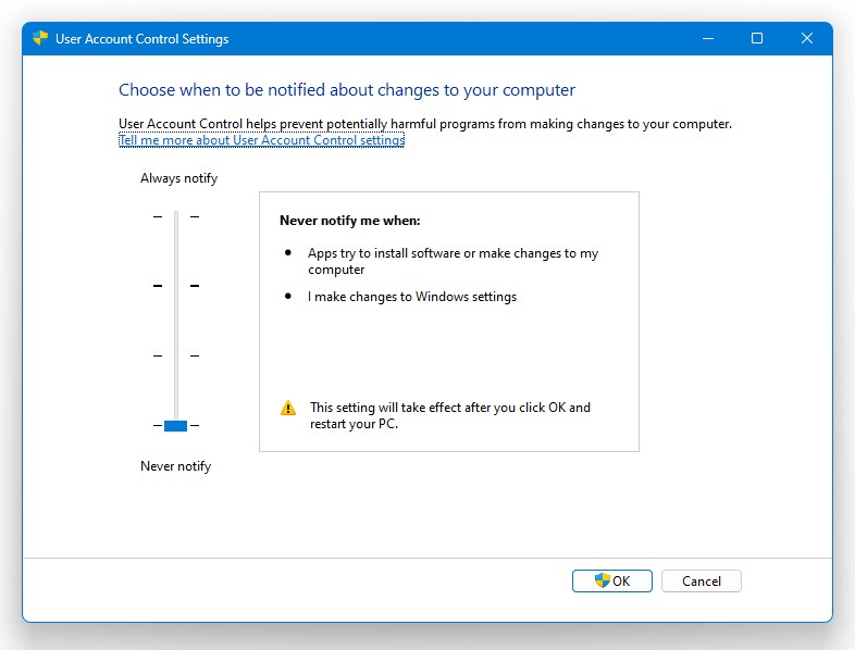 مشکلات نصب نسخه فیت گرل با غیر فعالسازی UAC
