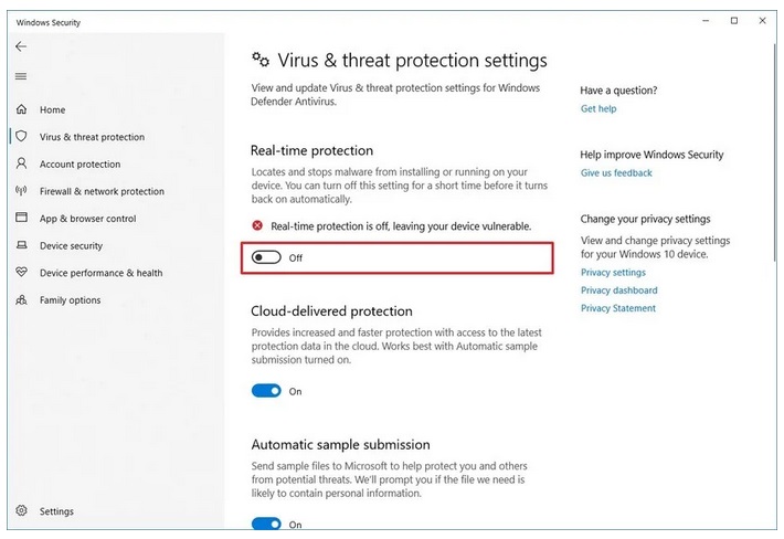 غیر فعال کردن آنتی ویروس