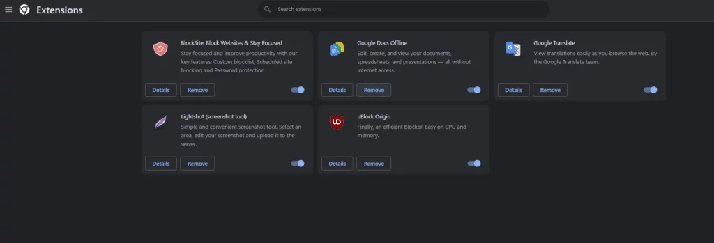 خاموش کردن افزونه‌های گوگل کروم