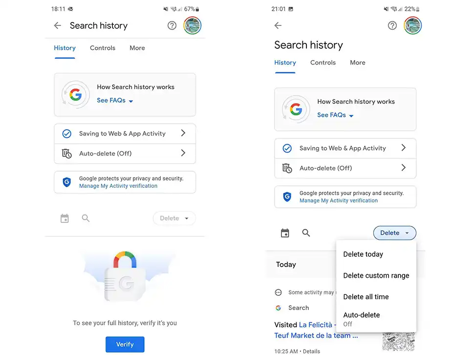 حذف سابقه جستجو از گوشی اندرویدی