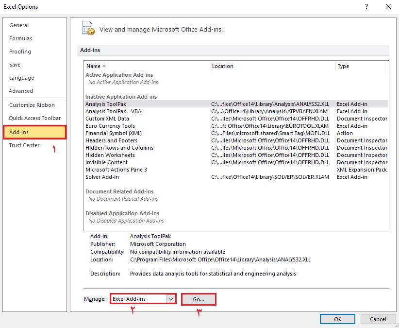 هنگ کردن اکسل صد در صد کاربردی برطرف شد برای رفع کندی اکسل افزونه ها را غیرفعال کنید