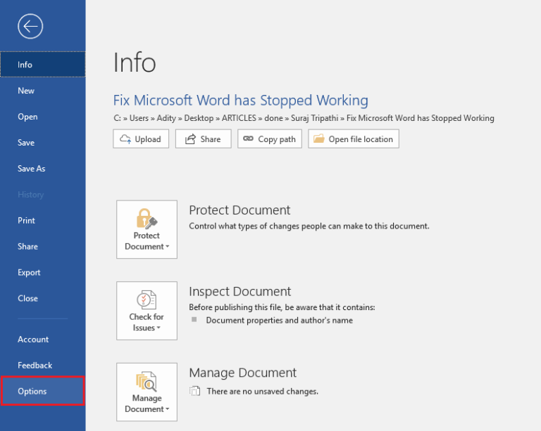 غیر فعال شدن ورد 2016