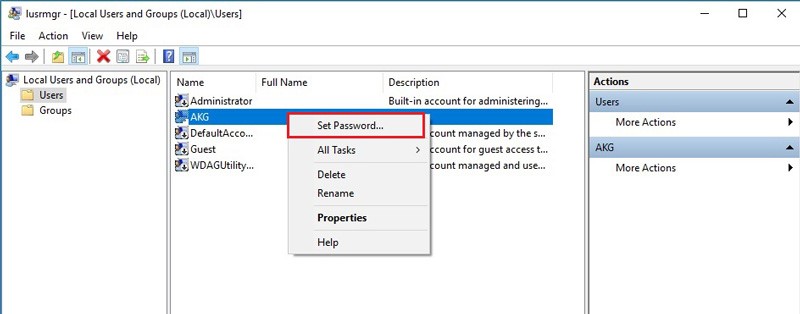 ریست کردن پسورد ویندوز 10