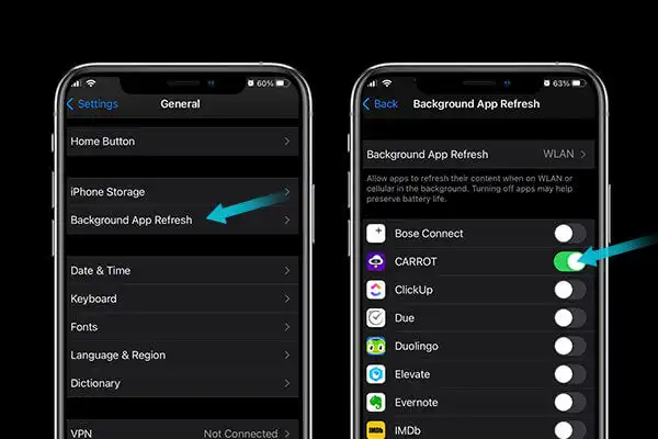  Refresh شدن برنامه‌ها 