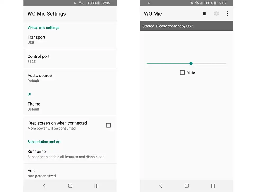 تنظیمات WO Mic: