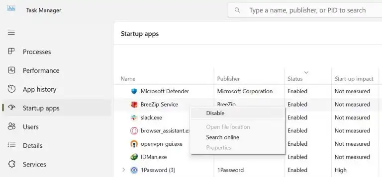 متوقف کردن اجرای خودکار برنامه‌ها
