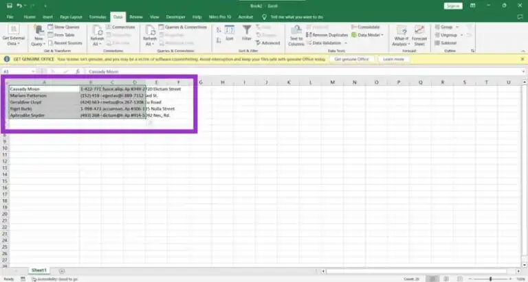 تبدیل جدول از ورد به اکسل