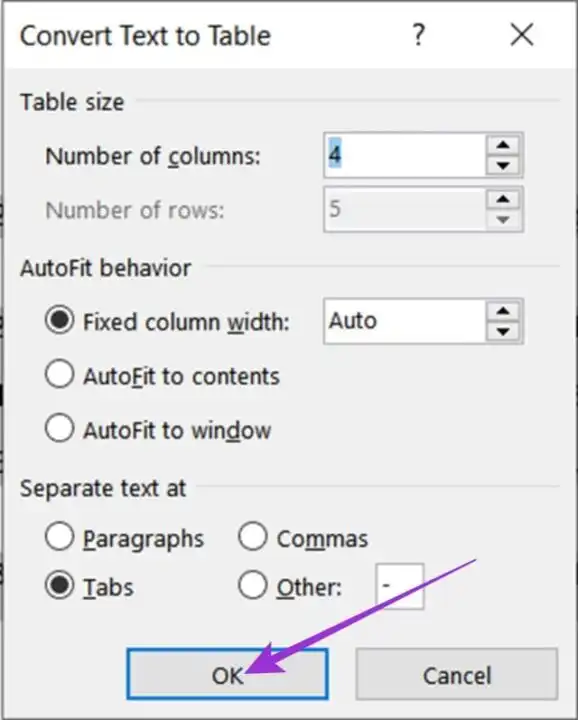 تبدیل جدول از ورد به اکسل
